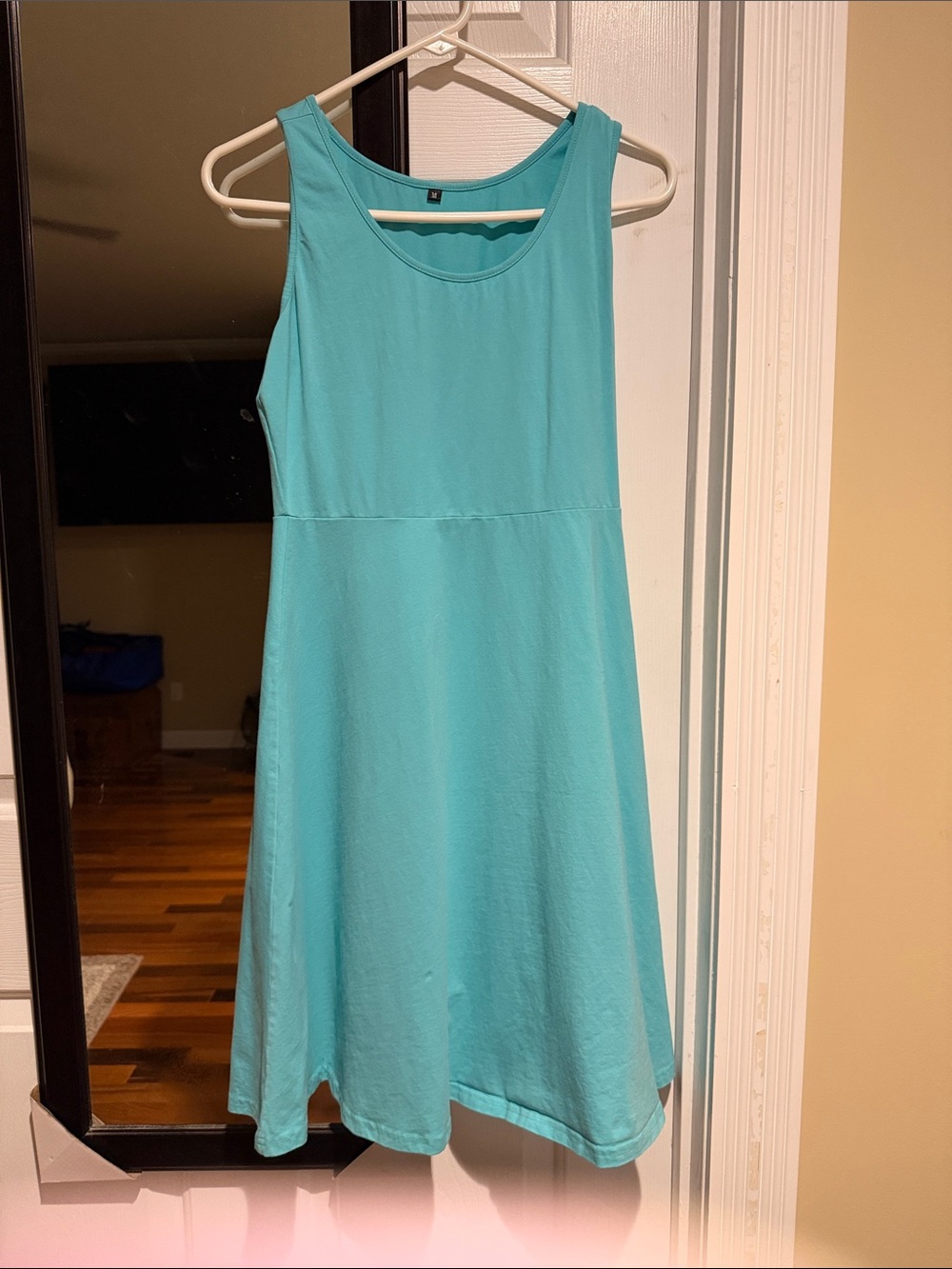 Sleeveless Aqua Tank Dress - Casual Summer Dress, no pockets, worn once